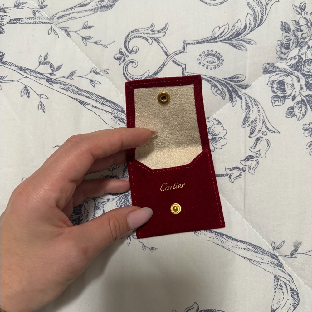 Cartier Red and Cream Velvet Pouch